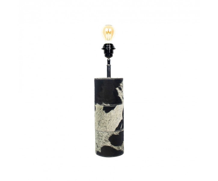 Základna k lampě s dekórem z hovězí kůže Black - 13,5*13,5*45cm Mars & More 