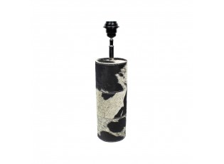Základna k lampě s dekórem z hovězí kůže Black - 13,5*13,5*45cm