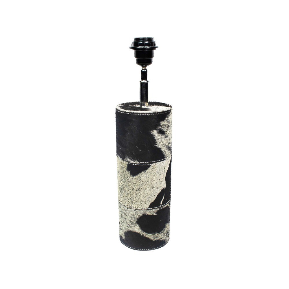Základna k lampě s dekórem z hovězí kůže Black - 13,5*13,5*45cm Mars & More Základna k lampě s dekórem z hovězí kůže Black - 13,5*13,5*45cm Mars & More