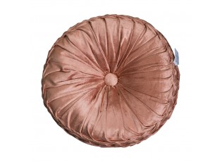 Růžový kulatý sametový polštář Rosa - Ø 40cm