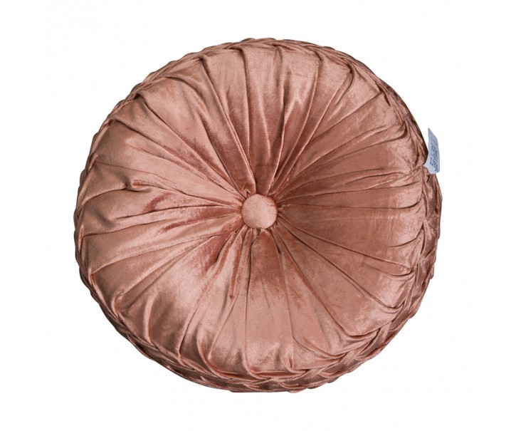 Růžový kulatý sametový polštář Rosa - Ø 40cm Mars & More 