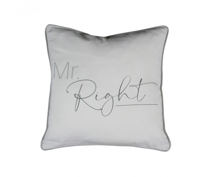 Šedý polštář Mr.Right - 45*10*45cm Mars & More 