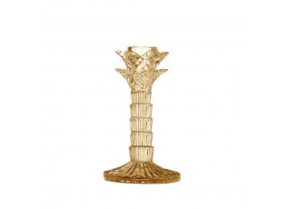 Zlatavý skleněný svícen Palm - 9*9*16cm