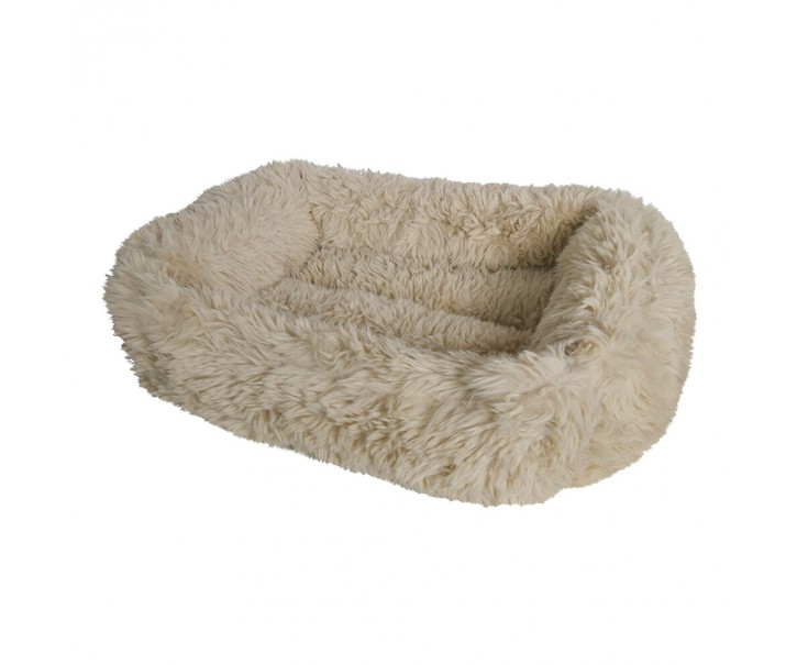 Béžový chlupatý pelíšek pro pejska nebo kočičku Bear beige - 55*42*15cm Mars & More 