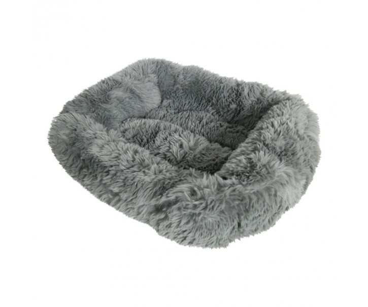 Šedý chlupatý pelíšek pro pejska nebo kočičku Bear grey - 55*42*15cm Mars & More 