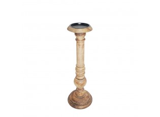 Vyřezávaný svícen Wood z mangového dřeva - 11*11*38cm