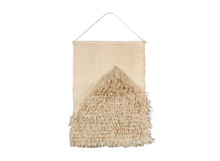 Jutová zaplétaná závěsná tapiserie v přírodní světlejší barvě - 60*90*2cm