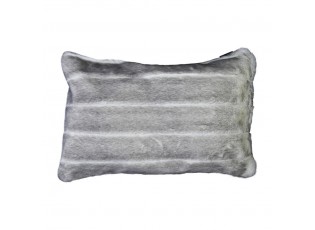 Světle šedý chlupatý polštář Tiara s proužky - 40*60*15cm