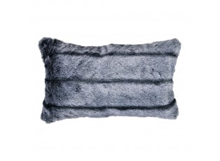Šedý chlupatý polštář Tiara s pruhy - 30*50*15cm