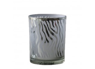 Stříbrný svícen Zebras s motivem zebry - 10*10*12,5cm