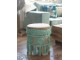 Béžovo - mintová stolička / podnožka Fringe mint - Ø 37*45cm J-Line by Jolipa