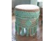 Béžovo - mintová stolička / podnožka Fringe mint - Ø 37*45cm J-Line by Jolipa