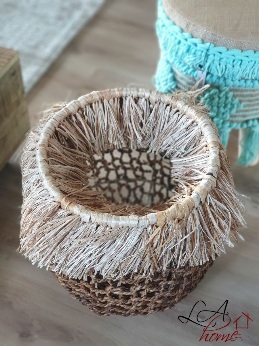 Přírodní koš z banánových listů Plait - Ø 41 *43 cm J-Line by Jolipa Přírodní koš z banánových listů Plait - Ø 41 *43 cm J-Line by Jolipa