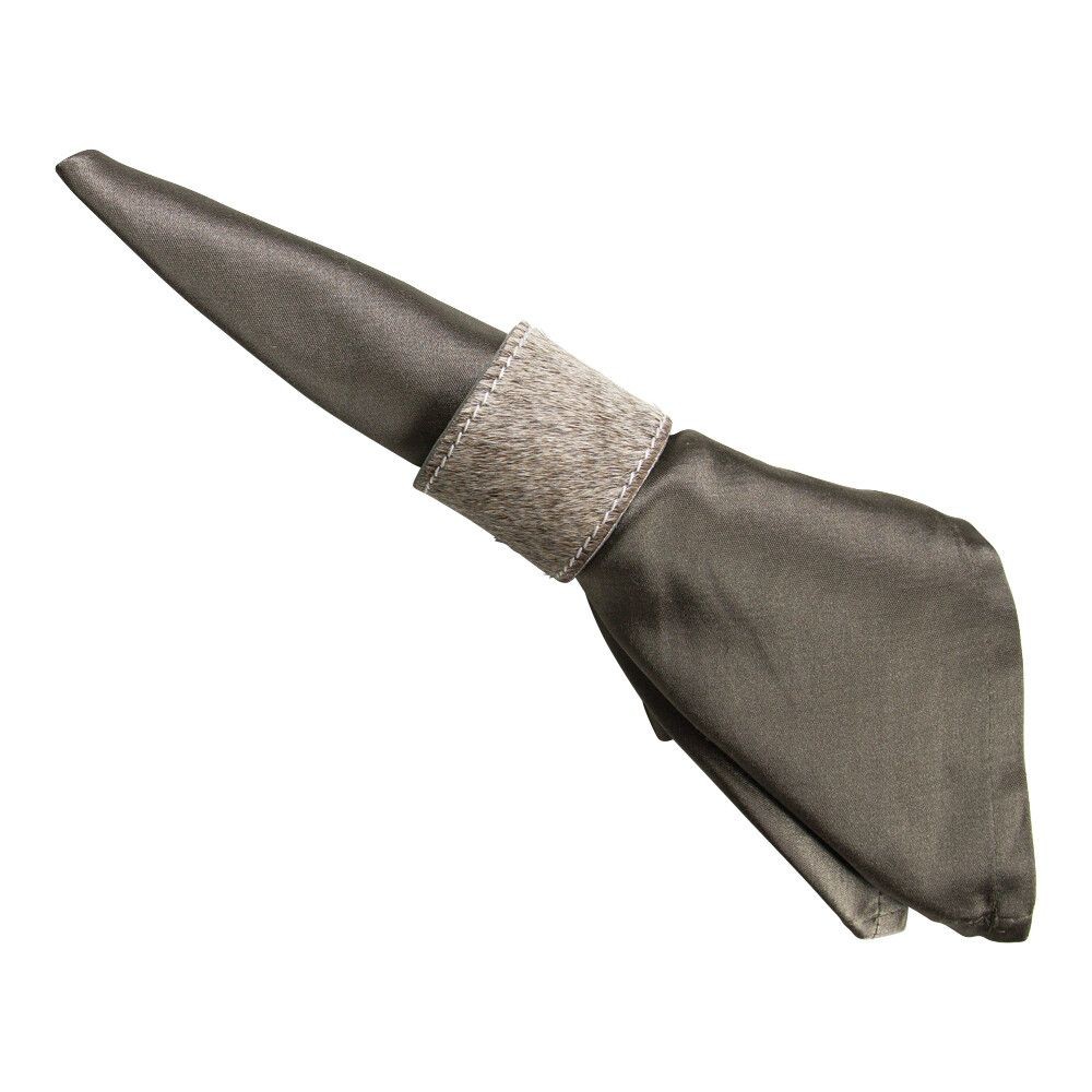 Kroužek na ubrousky z hovězí kůže Grey - 5*3cm Mars & More Kroužek na ubrousky z hovězí kůže Grey - 5*3cm Mars & More