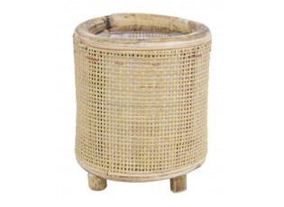 Kulatý bambusový květináč na nožičkách Bamboo - Ø17*18 cm