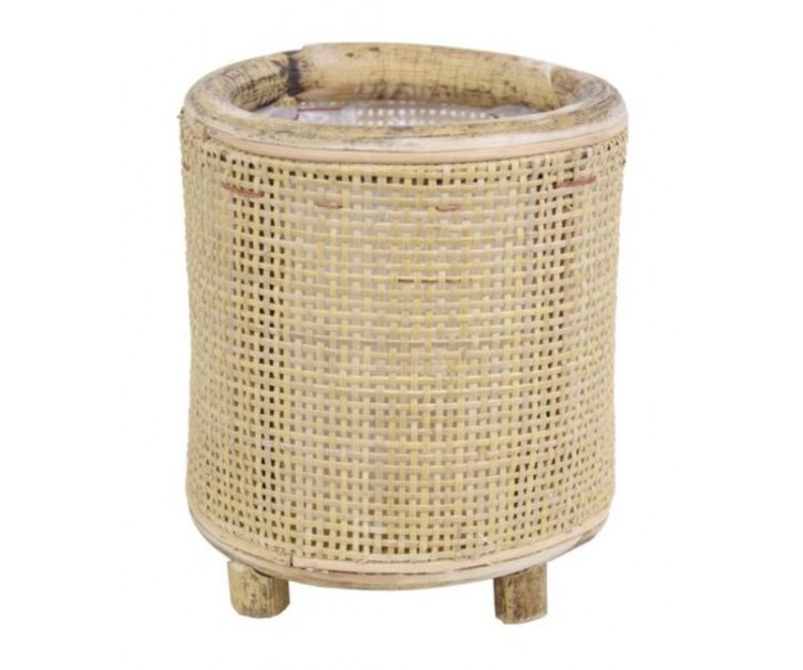 Kulatý bambusový květináč na nožičkách Bamboo - Ø17*18 cm Van der Leeden