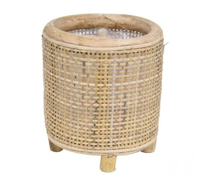 Kulatý bambusový květináč na nožičkách Bamboo - Ø14*16 cm Van der Leeden