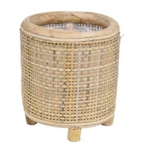 Kulatý bambusový květináč na nožičkách Bamboo - Ø14*16 cm