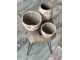 Retro obal na květináč s růžovými květy Mali - Ø 13*14 cm Clayre & Eef