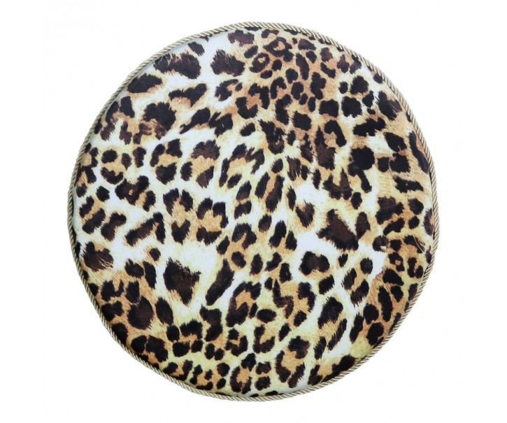 Kulatý sametový podsedák s motivem leopardí kůže - Ø 40*3cm Mars & More 