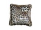 Sametový polštář s motivem leopardí kůže a zlatými třásněmi - 45*45*10cm Mars & More 
