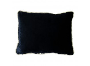 Černý sametový polštář se zlatým krouceným lemem - 45*35cm