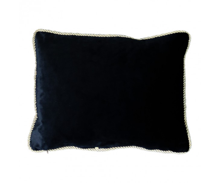 Černý sametový polštář se zlatým krouceným lemem - 45*35cm Mars & More 