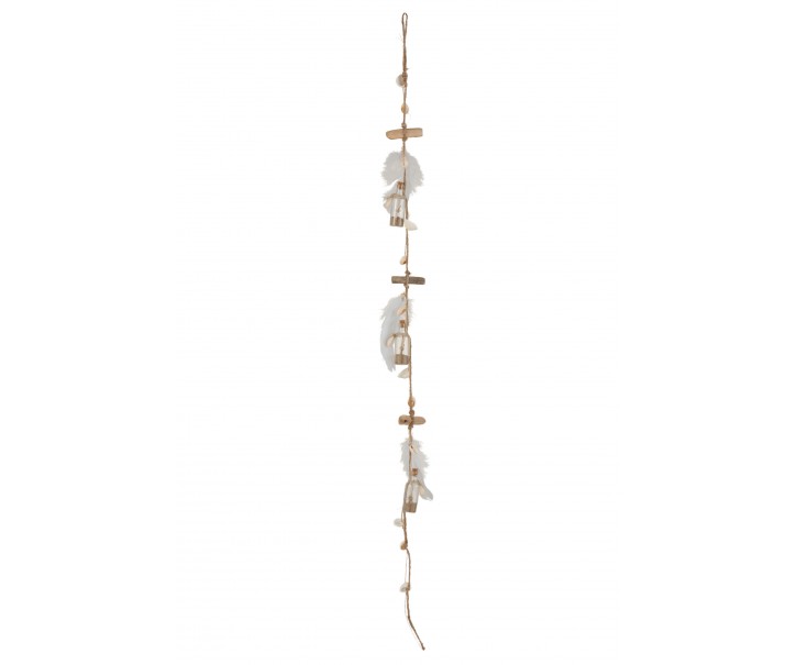 Girlanda s peříčky a lahvičkami - 7*2,5*105 cm J-Line by Jolipa