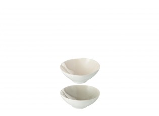 2 ks béžové misky Apero Taupe s popraskáním - 12*12*4,8 cm