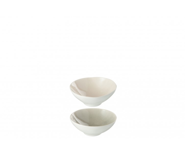 2 ks béžové misky Apero Taupe s popraskáním - 12*12*4,8 cm J-Line by Jolipa