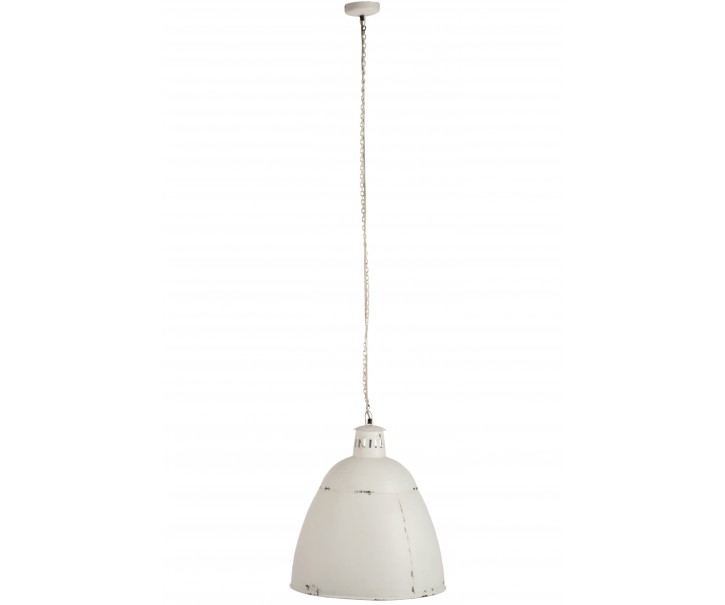 Bílá závěsná kovová lampa s patinou - 45*45*55 cm J-Line by Jolipa