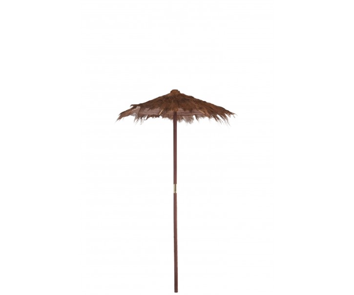 Hnědý slunečník z kokosových listů Cocoleaf - Ø 150*270 cm J-Line by Jolipa