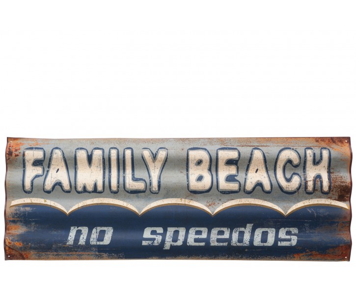 Kovová cedule Family Beach - 111,5*2,5*40 cm J-Line by Jolipa