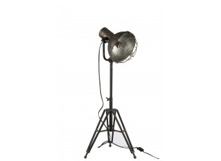 Stojací lampa kulatá v kovově šedé barvě - 35*30*93 cm