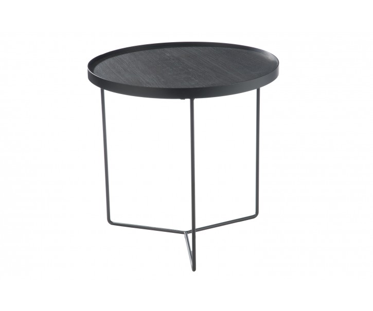 Dřevěný kulatý odkládací stolek s kovovou konstrukcí - Ø 50,5, v: 50 cm J-Line by Jolipa