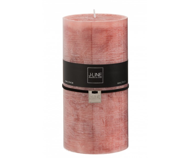 Lososová nevonná svíčka v tvaru válce xxl - 140 h - 10*10*20 cm J-Line by Jolipa