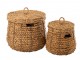 2ks přírodní koše s víky z hyacintových listů Maurice - Ø 52 *43 cm J-Line by Jolipa