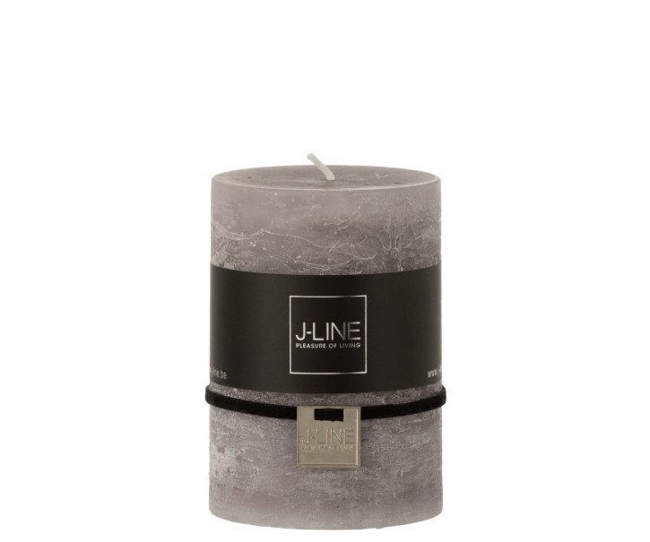 Šedá svíčka Dark Grey válec M - Ø 7*10 cm/48h J-Line by Jolipa