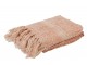 Lososový bavlněný pléd s třásněmi a ornamenty Oriental - 130*170 cm J-Line by Jolipa
