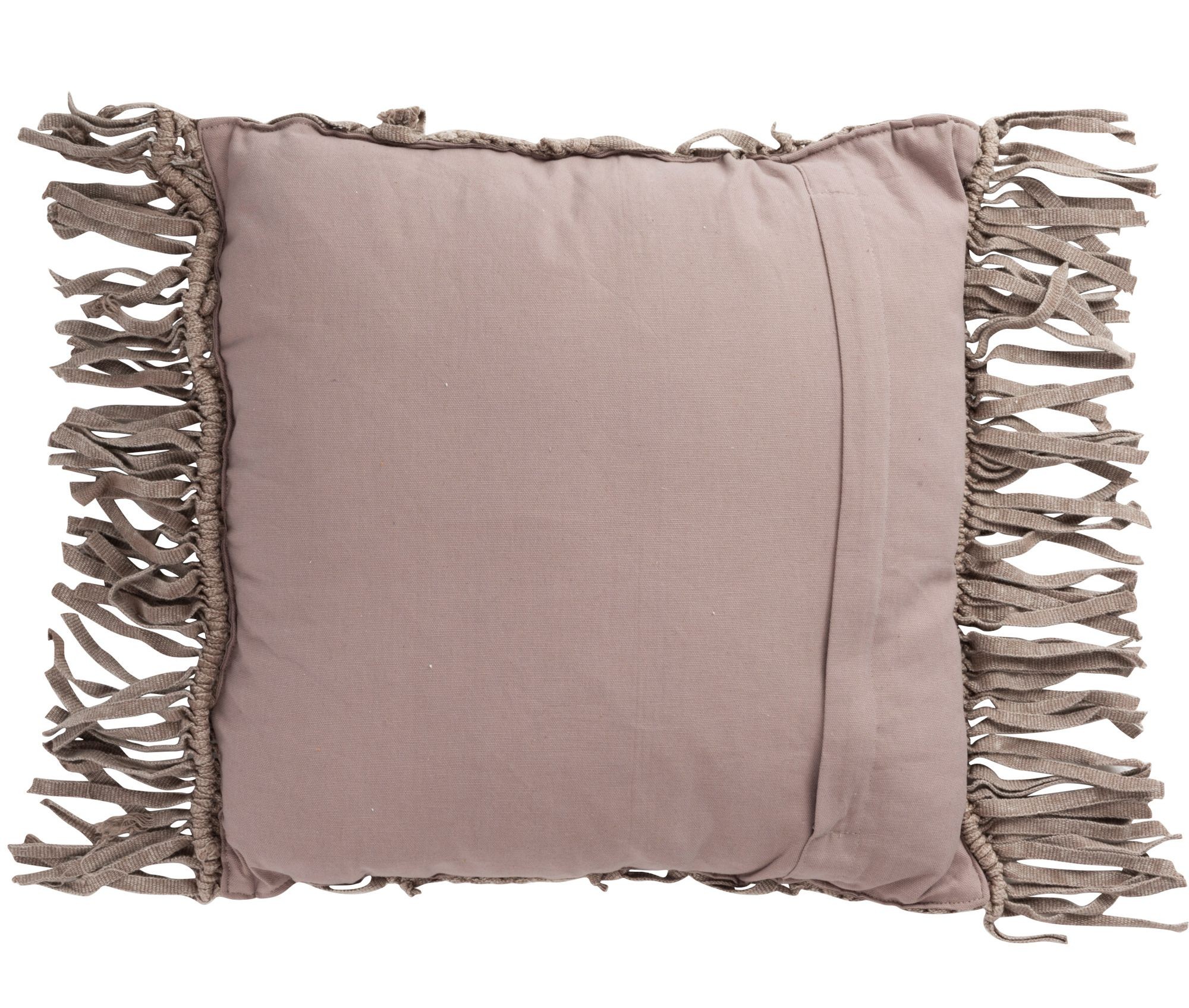 Bavlněný polštář Macrame Taupe s třásněmi - 45*45 cm J-Line by Jolipa Bavlněný polštář Macrame Taupe s třásněmi - 45*45 cm J-Line by Jolipa