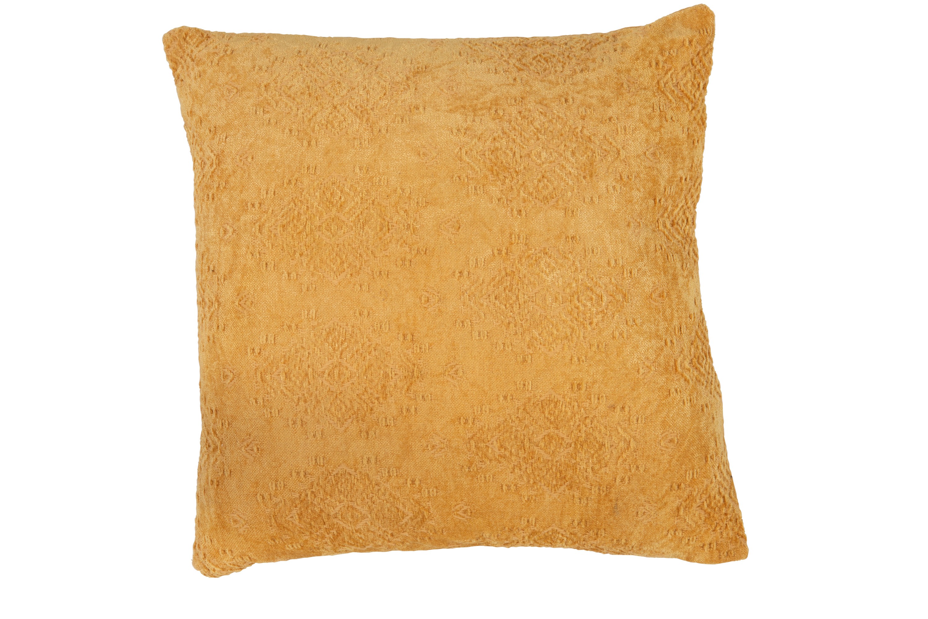 Okrový polštář zdobený ornamenty Fayola - 45*45 cm