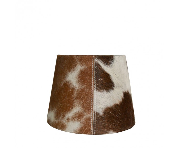Stínidlo na lampu z hovězí kůže - hnědo bílá - 15*20* h 15cm Mars & More 