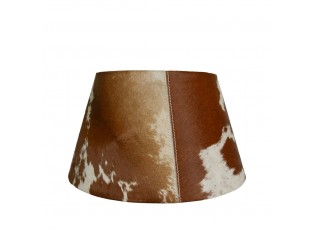 Stínidlo na lampu z hovězí kůže - hnědo bílá - 20*30* h 18,5cm