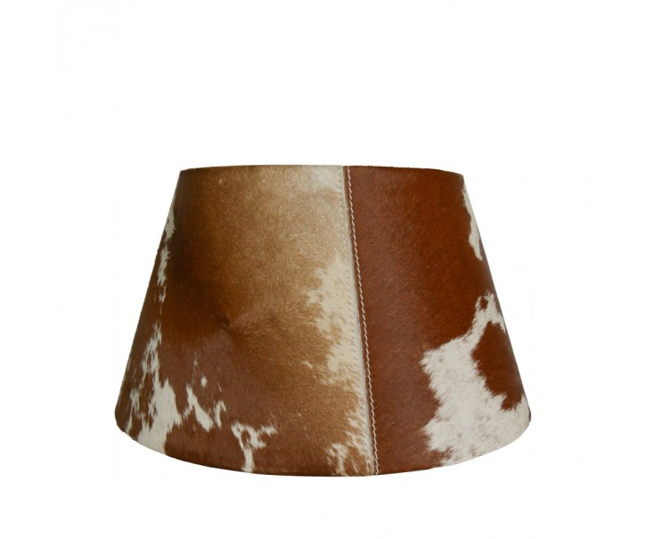 Stínidlo na lampu z hovězí kůže - hnědo bílá - 20*30* h 18,5cm Mars & More 