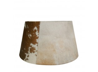 Hnědo bílé stínidlo na lampu z hovězí kůže 40 cm - 30*40*22,5 cm