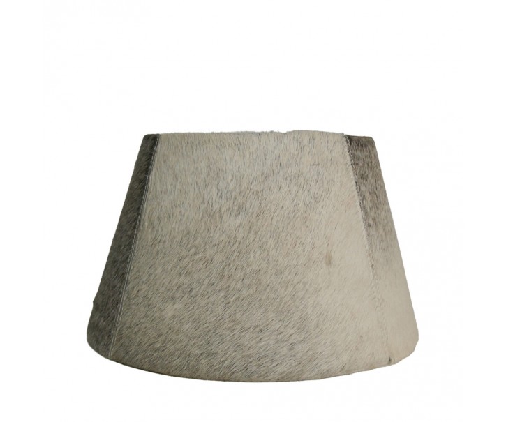 Šedo hnědé stínidlo na lampu z hovězí kůže 40 cm - 30*40*22,5 cm Mars & More 