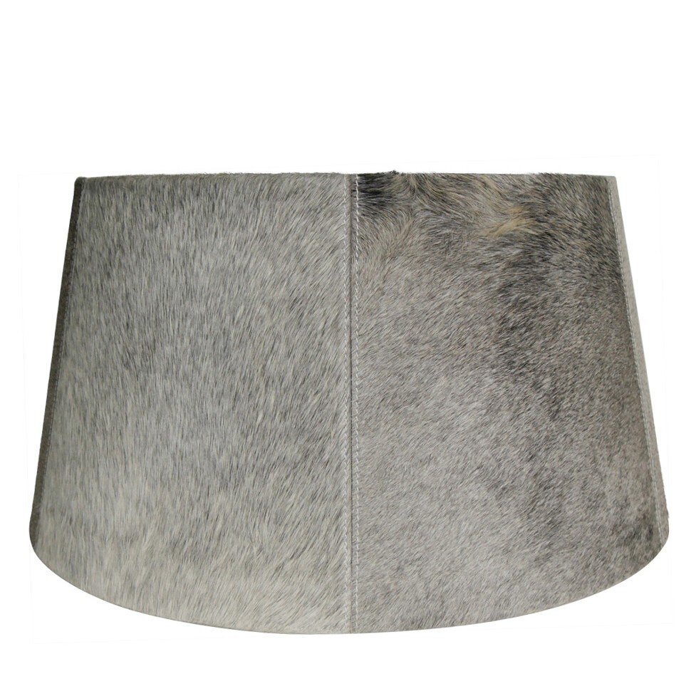 Šedé stínidlo na lampu z hovězí kůže 50 cm - 40*50* h 26 cm Mars & More Šedé stínidlo na lampu z hovězí kůže 50 cm - 40*50* h 26 cm Mars & More