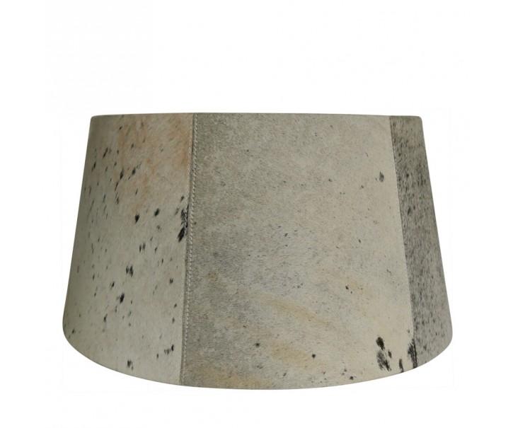 Šedo černé stínidlo na lampu z hovězí kůže 50 cm - 40*50* h 26 cm Mars & More 