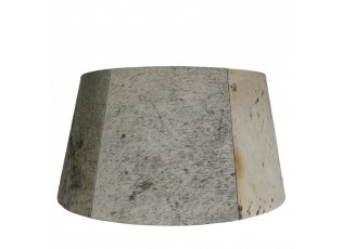 Šedo černé stínidlo na lampu z hovězí kůže 50 cm - 40*50* h 26 cm