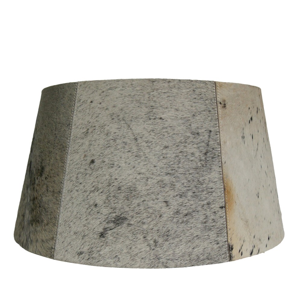 Šedo černé stínidlo na lampu z hovězí kůže 50 cm - 40*50* h 26 cm Mars & More Šedo černé stínidlo na lampu z hovězí kůže 50 cm - 40*50* h 26 cm Mars & More
